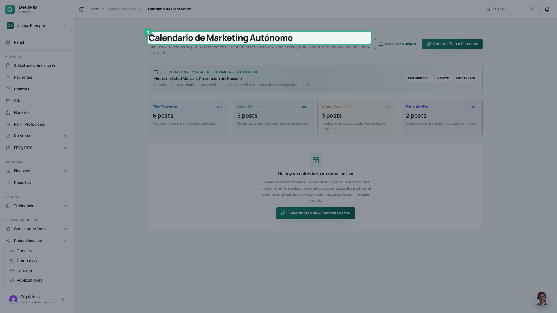 Calendario de Marketing Autónomo