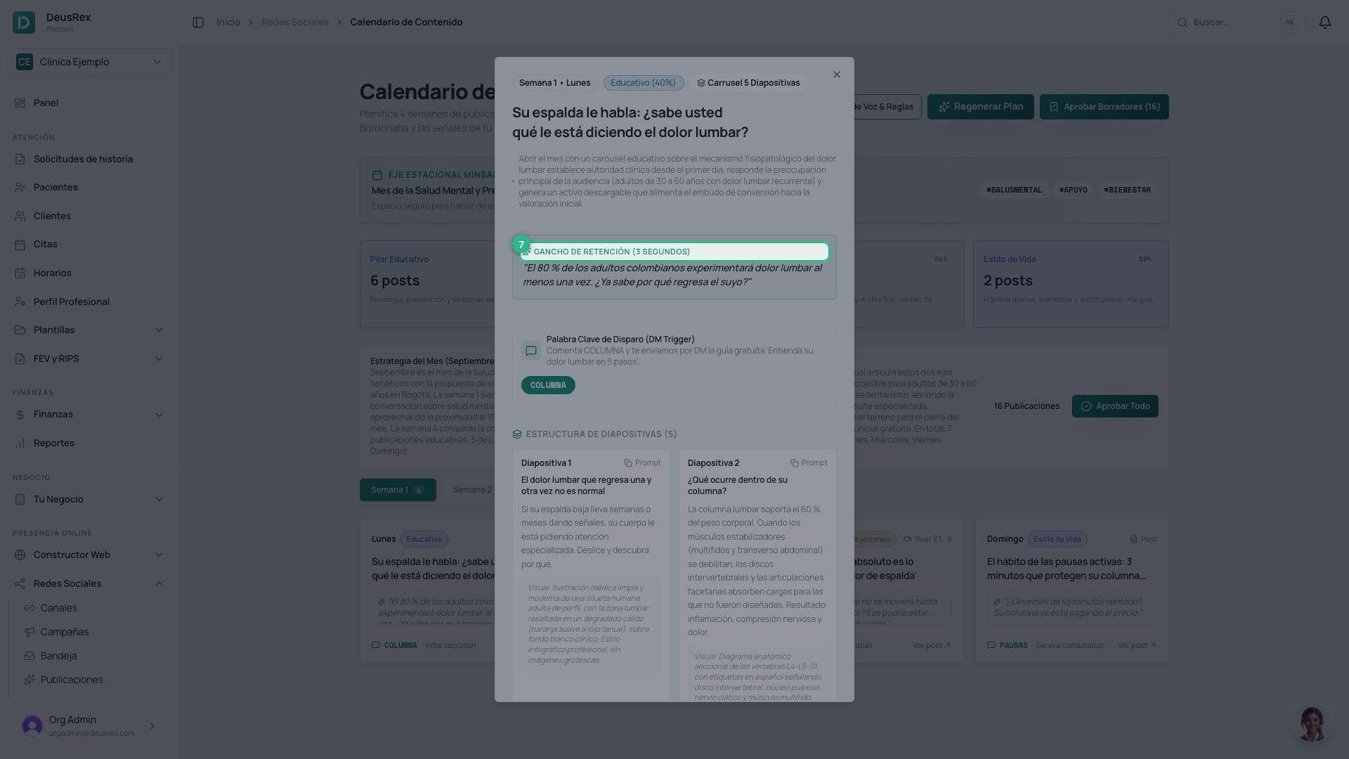 El editor de una publicación, junto a su vista previa