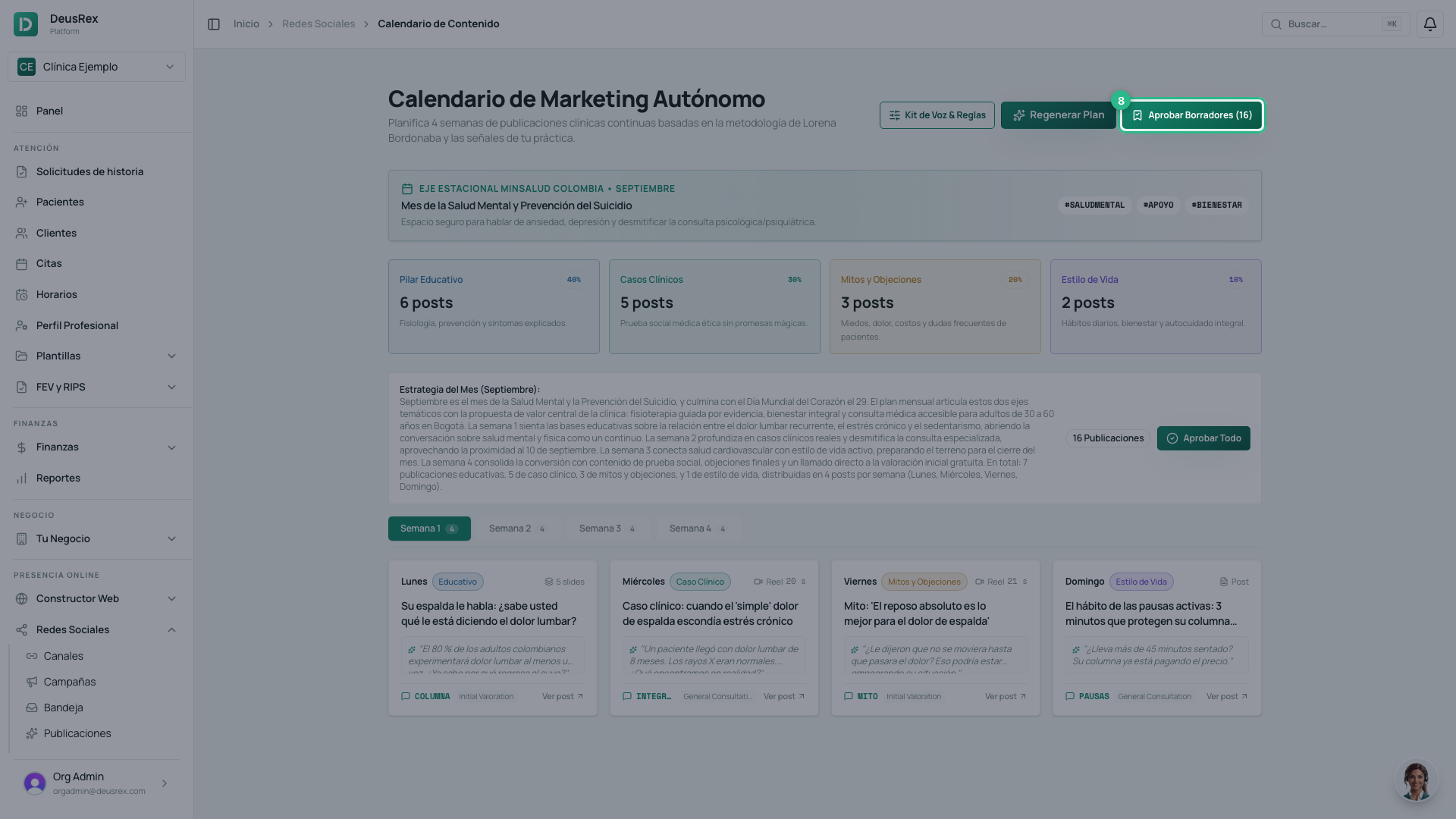 El costo del mes, antes de generar