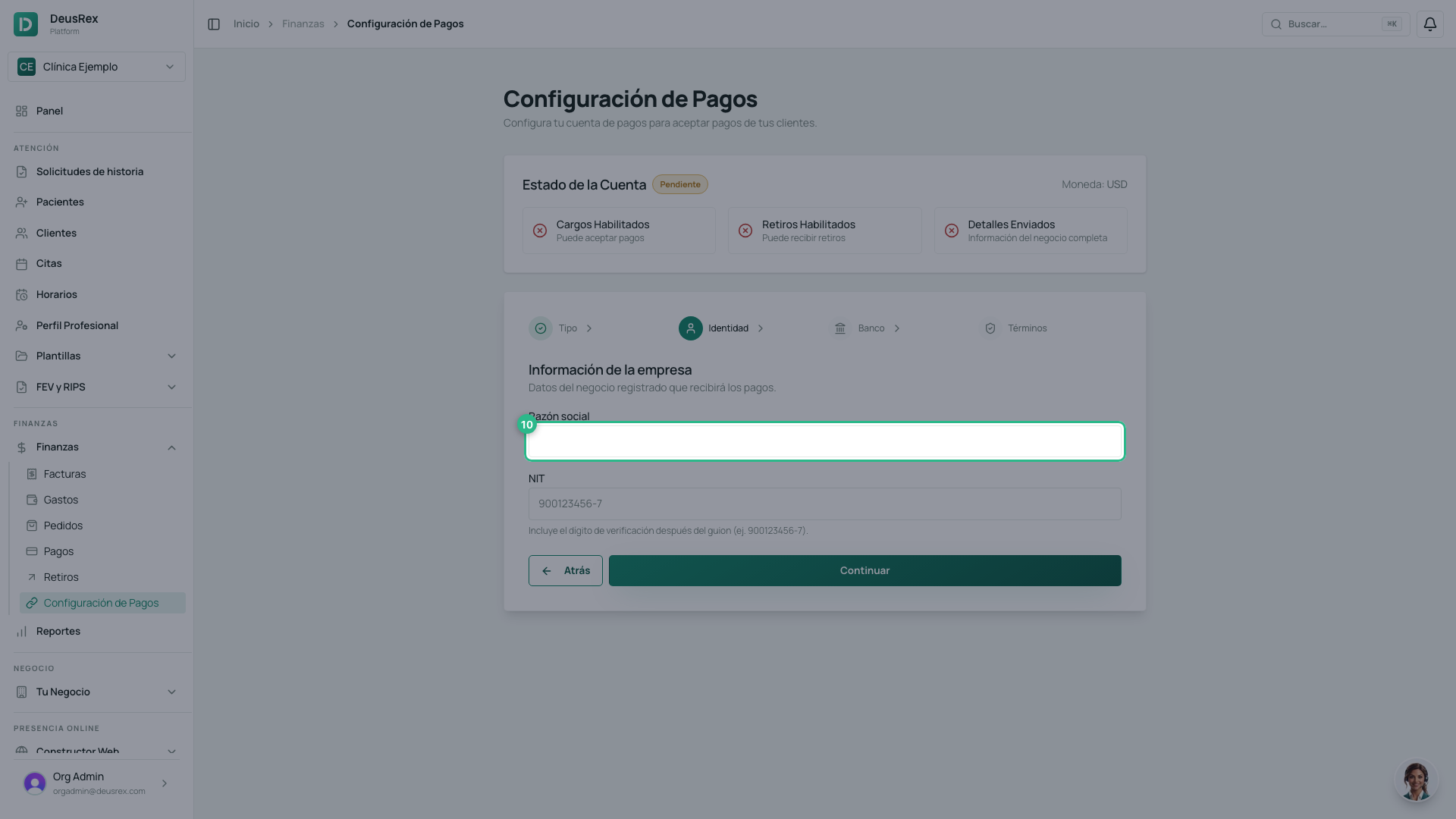 Datos de la empresa